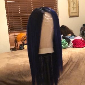 Ombré blue lace synthetic wig